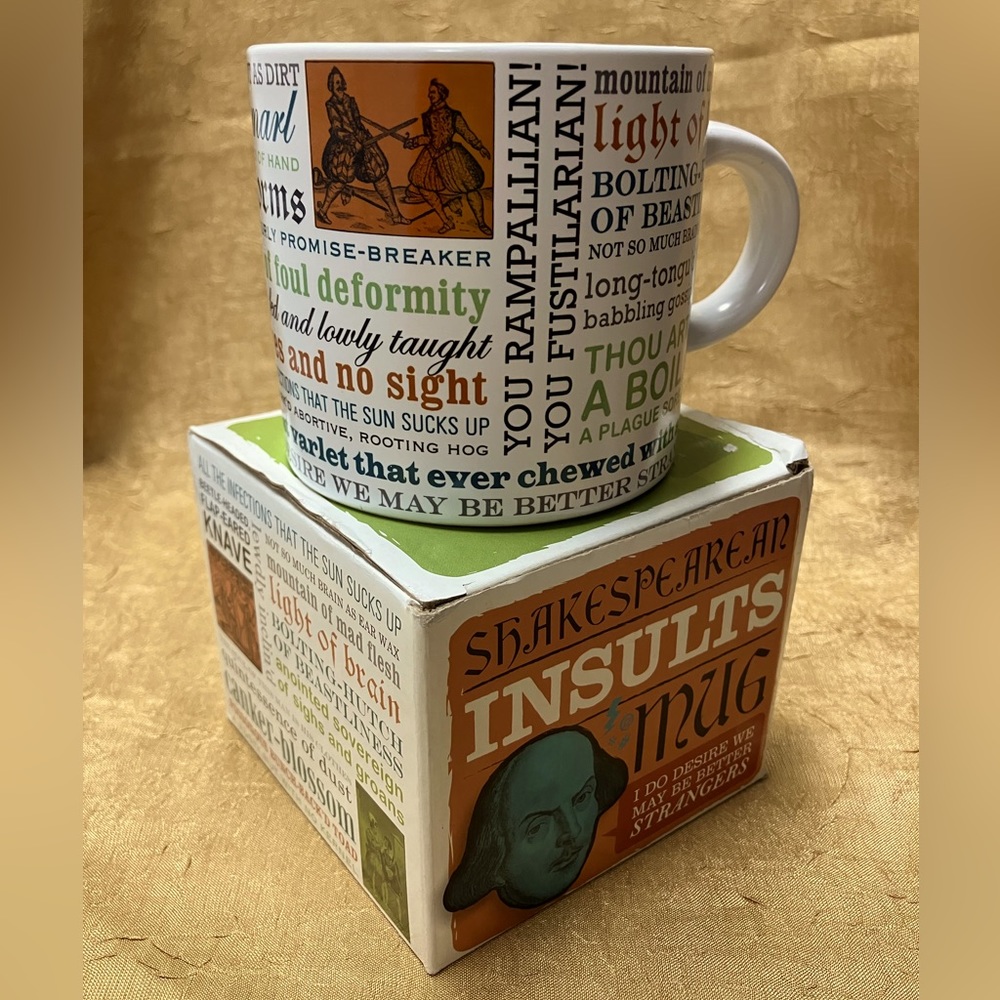 Shakespeare Insults Mug By The Unemployed Philosophers Guild Open Box